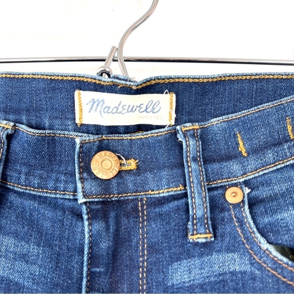 Madewell Jeans Women's Skinny Skinny Stretch Mid Rise Distressed Blue Denim 31 - Picture 4 of 13